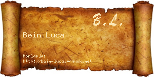 Bein Luca névjegykártya